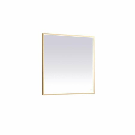 BLUEPRINTS 36 x 36 in. Pier 3000K 4200K & 6400K LED Mirror with Adjustable Color Temperature in Brass BL2221826